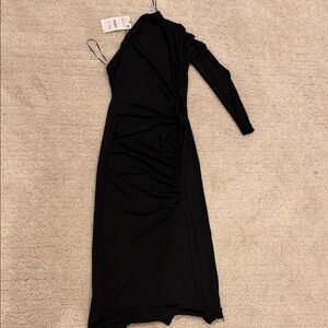 Zara Black One-Shoulder Dress